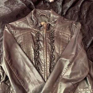 Bronze faux leather jacket